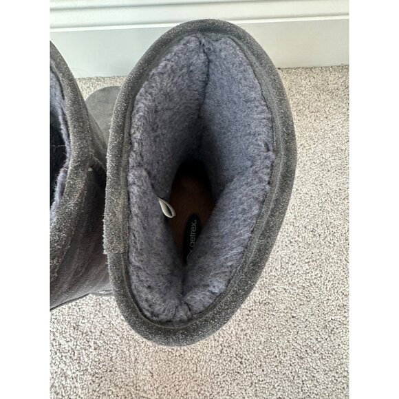 Bearpaw Emma Size 9 Shearling Fur Lined Winter 10" Boots Gray Suede - Picture 9 of 16